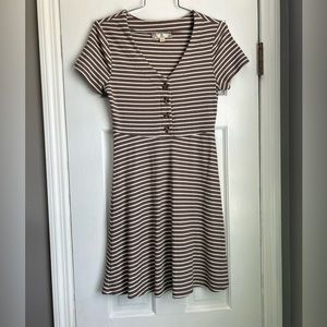 Pink Rose Striped Ribbed Dress size medium